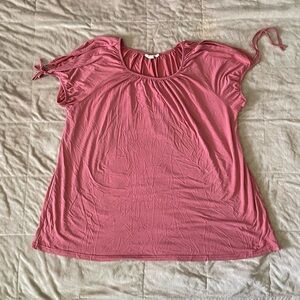 Suzanne Betro Pink Open Sleeve Blouse